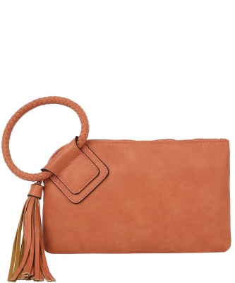Fashion Handcufee Tassel Wristlet Clutch JYM-0346 RUST